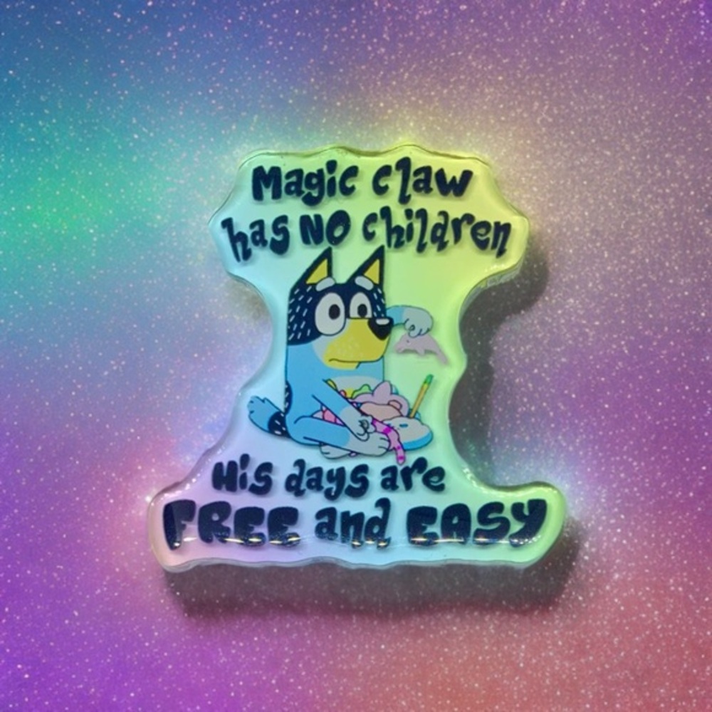 Bluey Magnet, Magic Claw Bandit Heeler, Rainbow Ombre